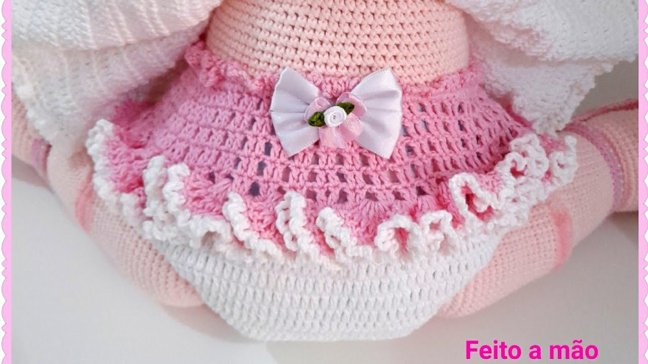 Calcinha de crochê para boneca bebê