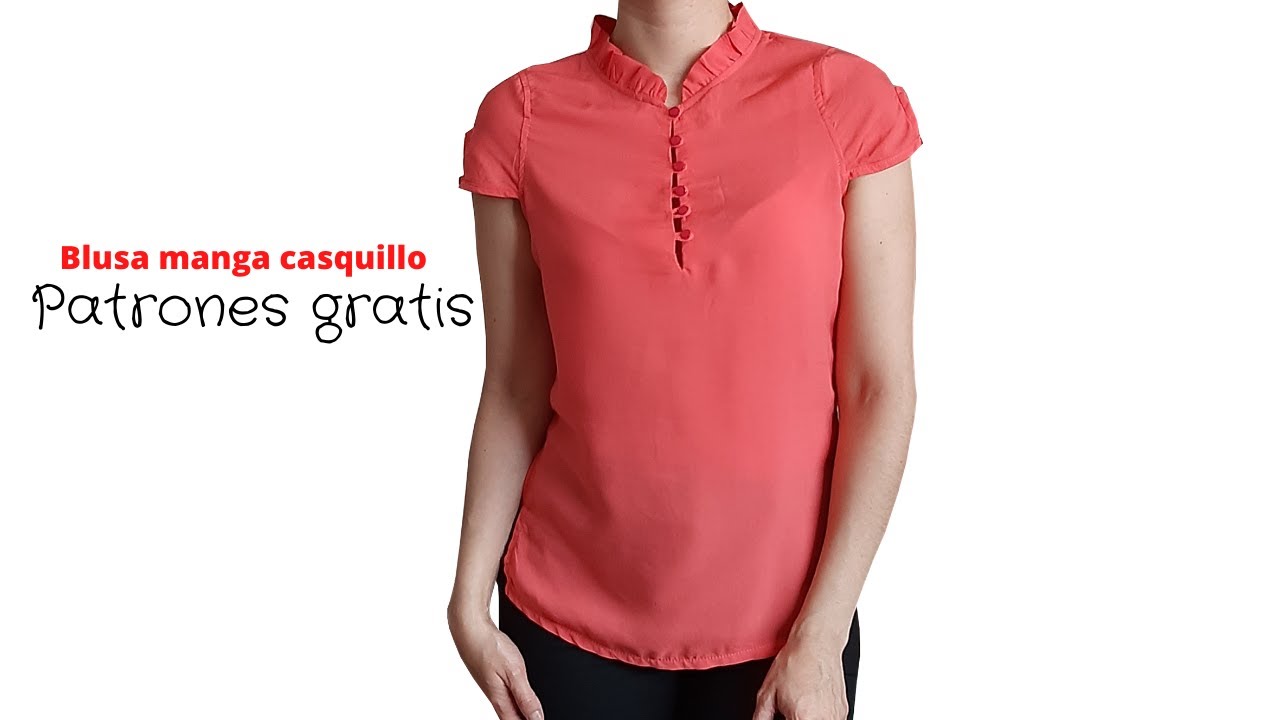 BLUSA MANGA CASQUILLO/Cómo hacer/Patrones gratis/Confección