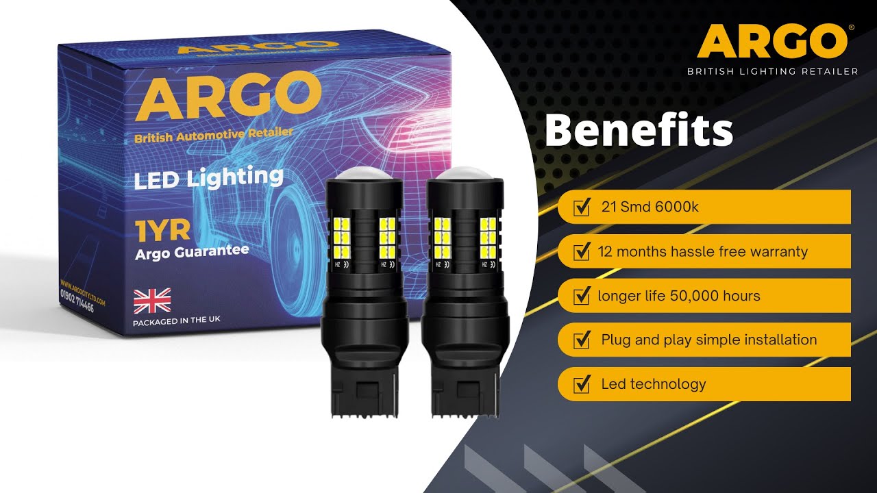 582 W21w Bulb Led Xenon White 6000k DRL Daytime Running Lights Rear brake light bulbs Stop Tail T20