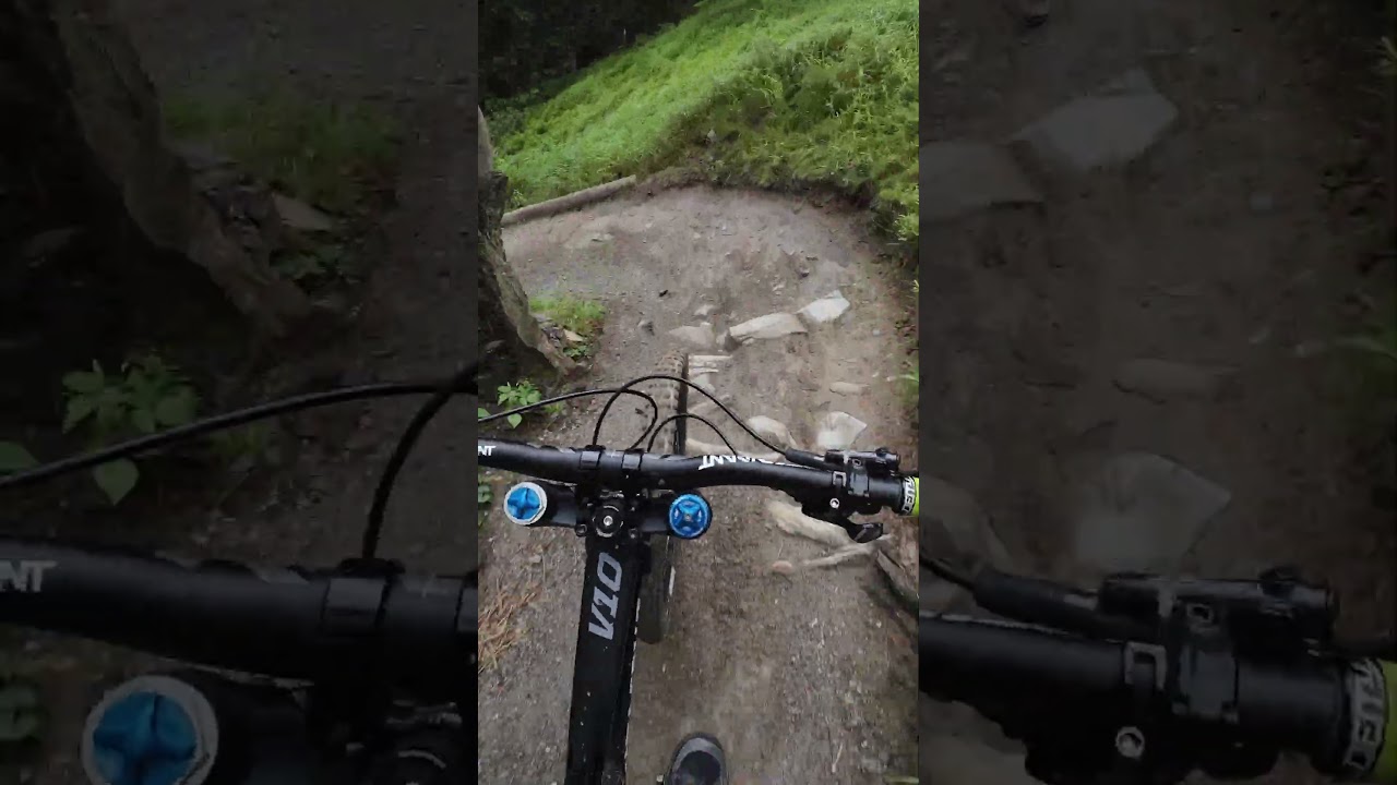 Enge Kurven mit Stufen! Wenn ein roter Trail dich richtig arbeiten lässt! Verbier Bikepark 