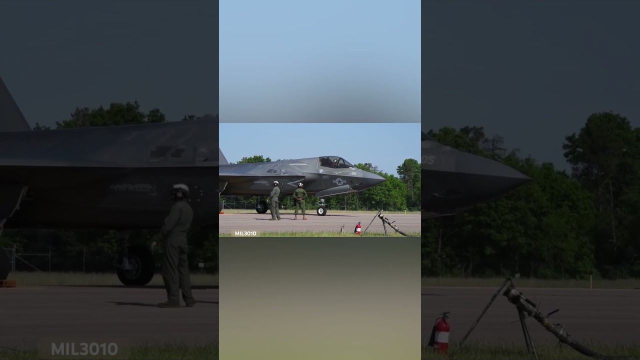 U.S. Marine Corps F-35B fighter jet refueling in Wisconsin.