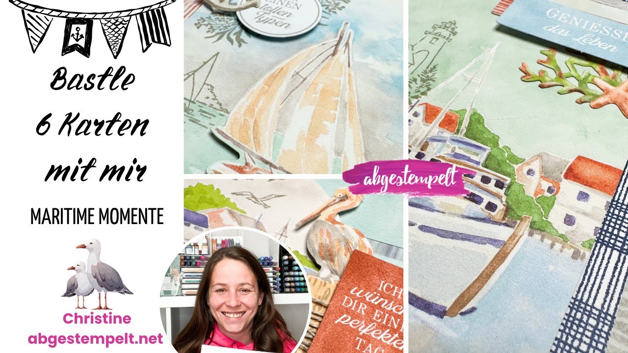 Kreativset Maritime Momente | 6 Karten basteln mit Stampin’ Up! Schritt für Schritt