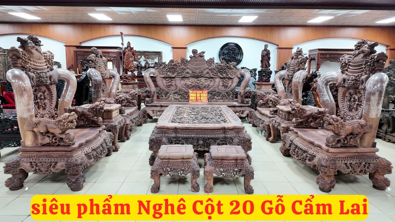 Nghê Bảo Đỉnh Cột 20 Gỗ Cẩm Siêu Phẩm Mà Ai Cũng Ước Ao  ( đồ gỗ đồng kỵ mạnh kha )