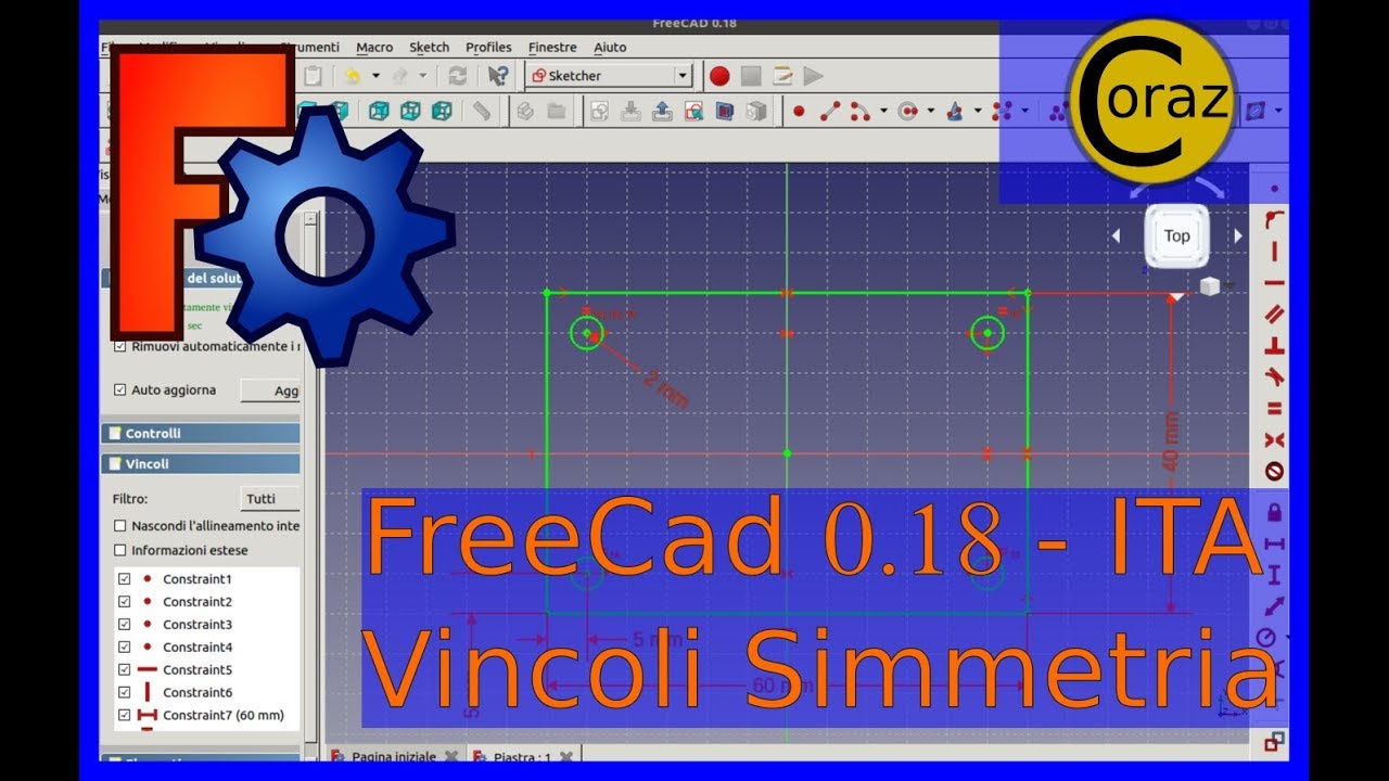FreeCad 0.18 ITA - Tutorial #21 – Vincoli di Simmetria