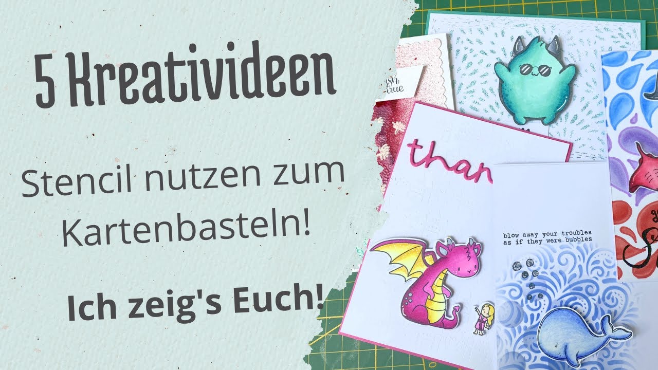 5 Kreativideen - Anwendung Stencil zum Kartebasteln