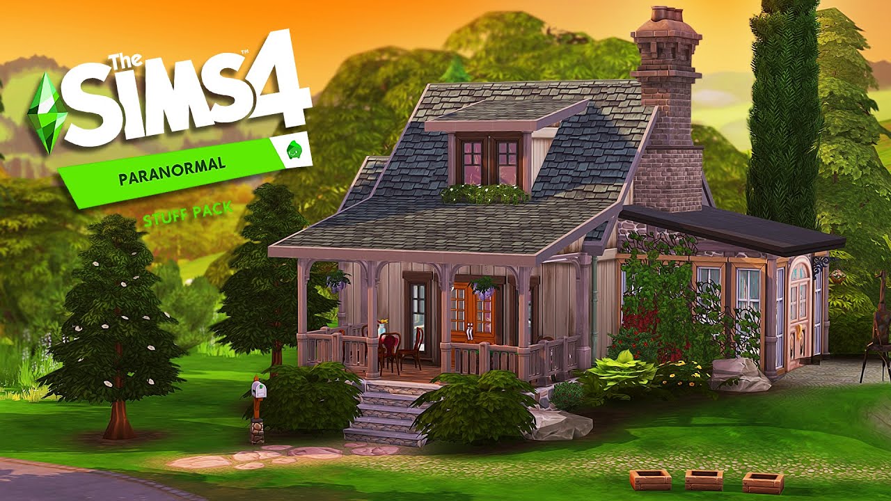HAUNTED CABIN IN THE WOODS 🌲 | The Sims 4 Paranormal Stuff Pack: Speed Build