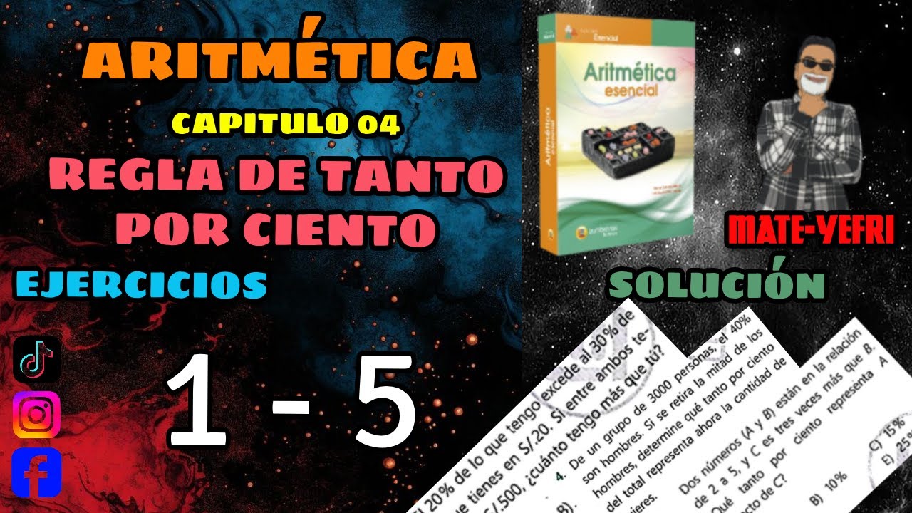 REGLA DEL TANTO PORCIENTO | EJERCICIOS 1 - 5 | ARITMETICA LUMBRERAS ESENCIAL
