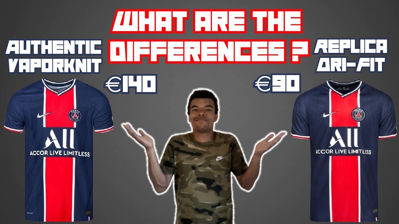 Сравнение: Различия между домашней футболкой ПСЖ сезона 20/21 от Nike Stadium (Dri Fit) и Nike Au...