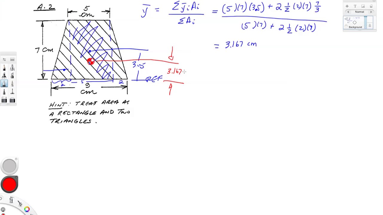 Пример: 18-2 Расчеты момента инерции для трех поперечных сечений