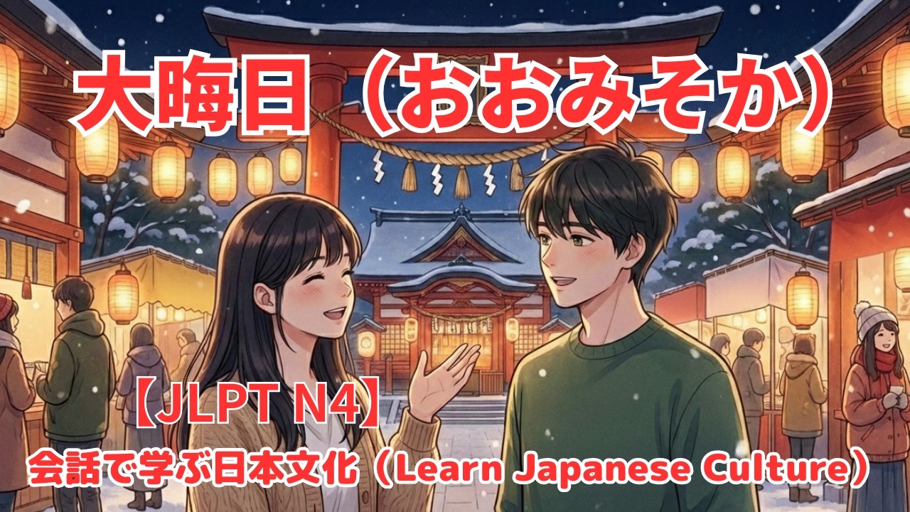 【JLPT N4】大晦日（おおみそか）って何するの？: New Year's Eve Traditions in Japan  (Toshikoshi Soba & Hatsumode)