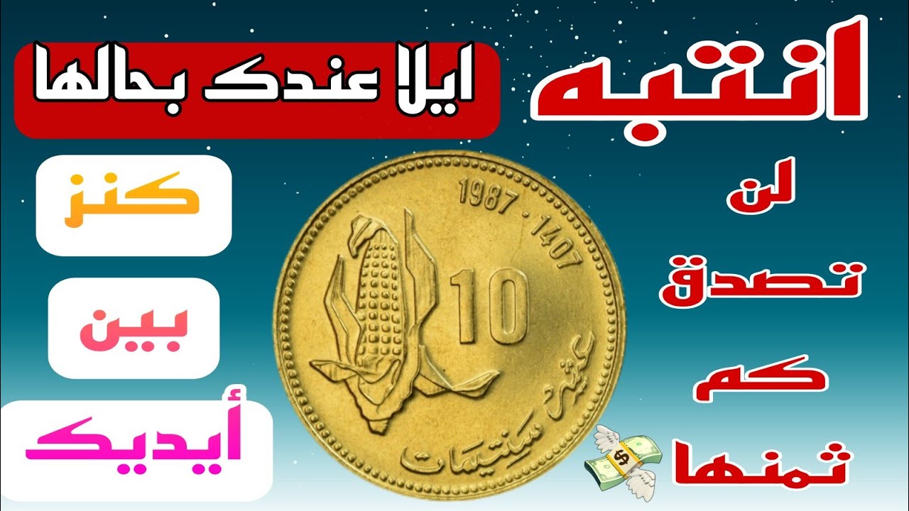 عملة 10 سنتيم 1987 👈 إصدار تذكاري لمنظمة F.A.O للتغذية والزراعة / كم ثمنها  الحقيقي
