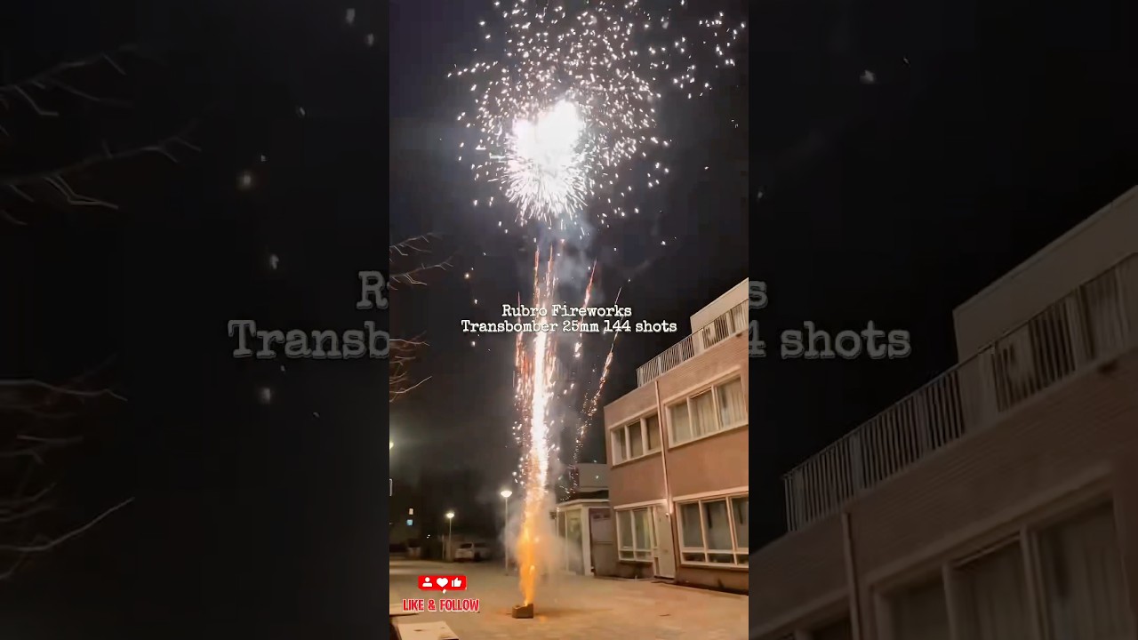 Rubro vuurwerk Transbomber 144 shots 25mm #fireworks #vuurwerk #displaycake #pyro