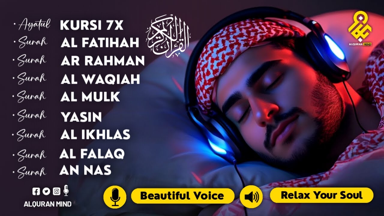 Quran recitation in a peaceful voice ✦ Alfatiha, Yasin, AlWaqiah, Arrahman, AlMulk ✦ Alaa Aqel