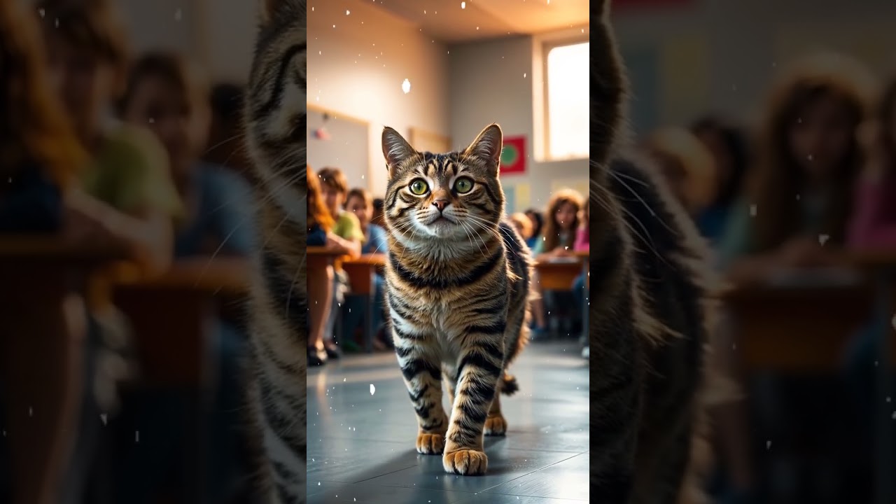 Mutige Katze verl&auml;sst ihre Komfortzone und wird zur Klassenlegende! #Motivation #Katze #Mut