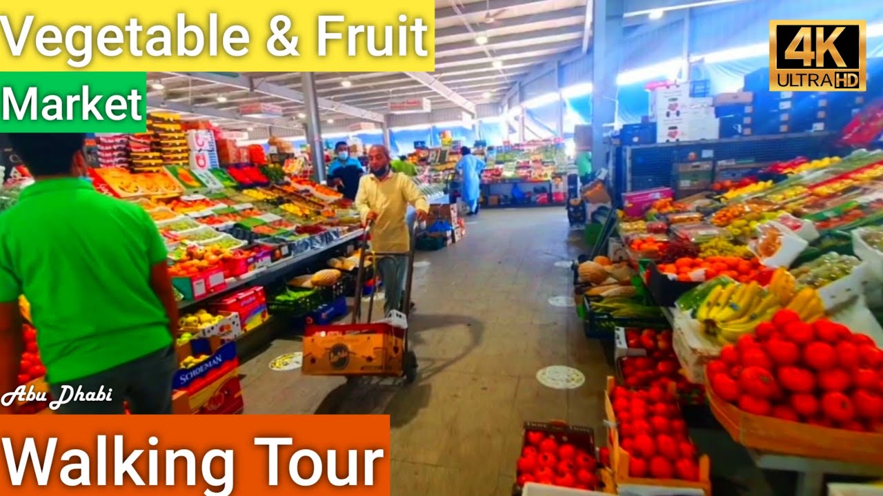 Abu Dhabi Meena Vegetable & Fruit Market Walking Tour | Largest Vegetable Marlet in UAE - 4K (2022)
