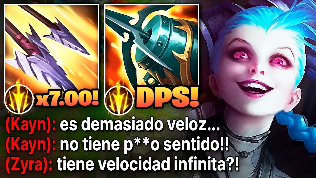 Jinx pero full velocidad de ataque y lanza 15 básicos por segundo