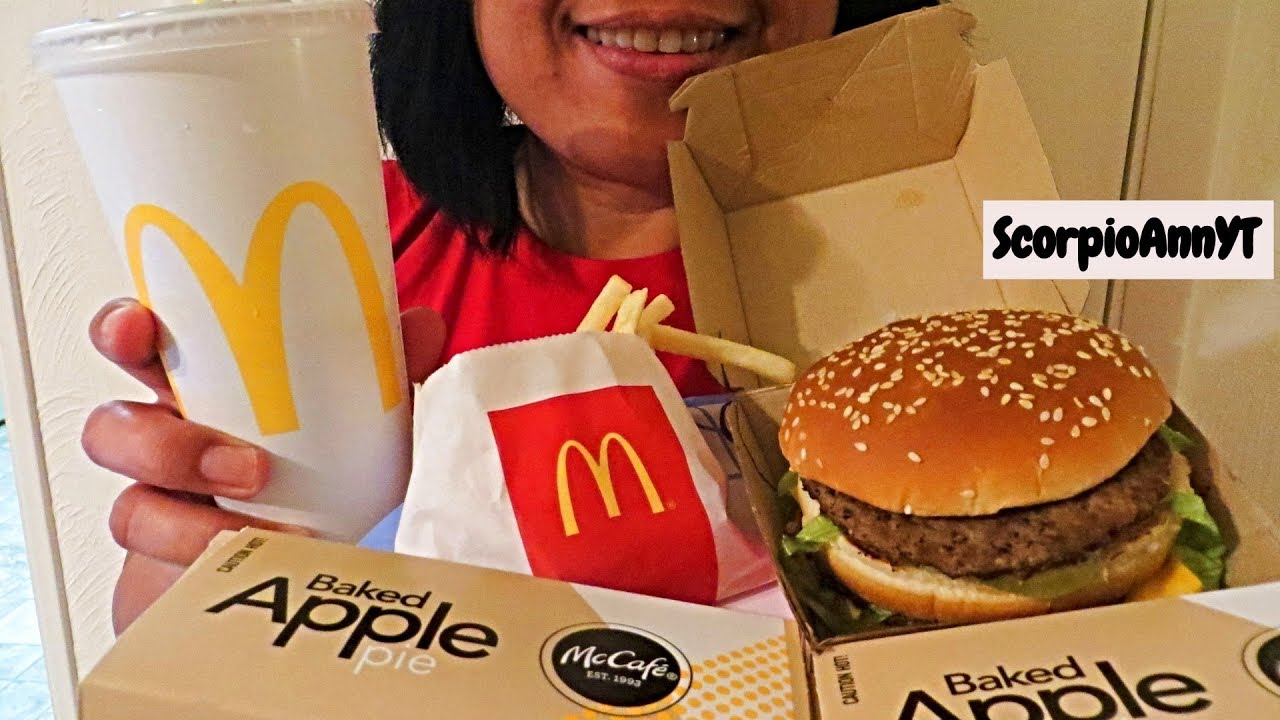 ASMR Eating McDonald's Meal Deal Big Mac with Apple Pie