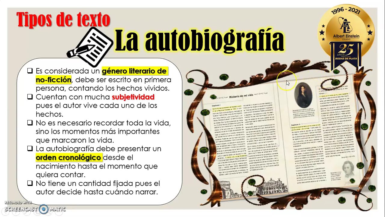 3° sec  Tipos de texto   La autobiografía