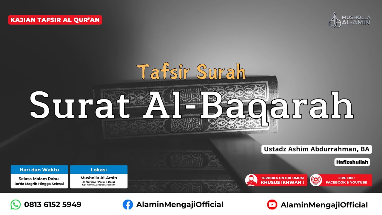 📡 [ LIVE ] KAJIAN TAFSIR AL-QUR'AN - Surat Al-Baqarah Bag20