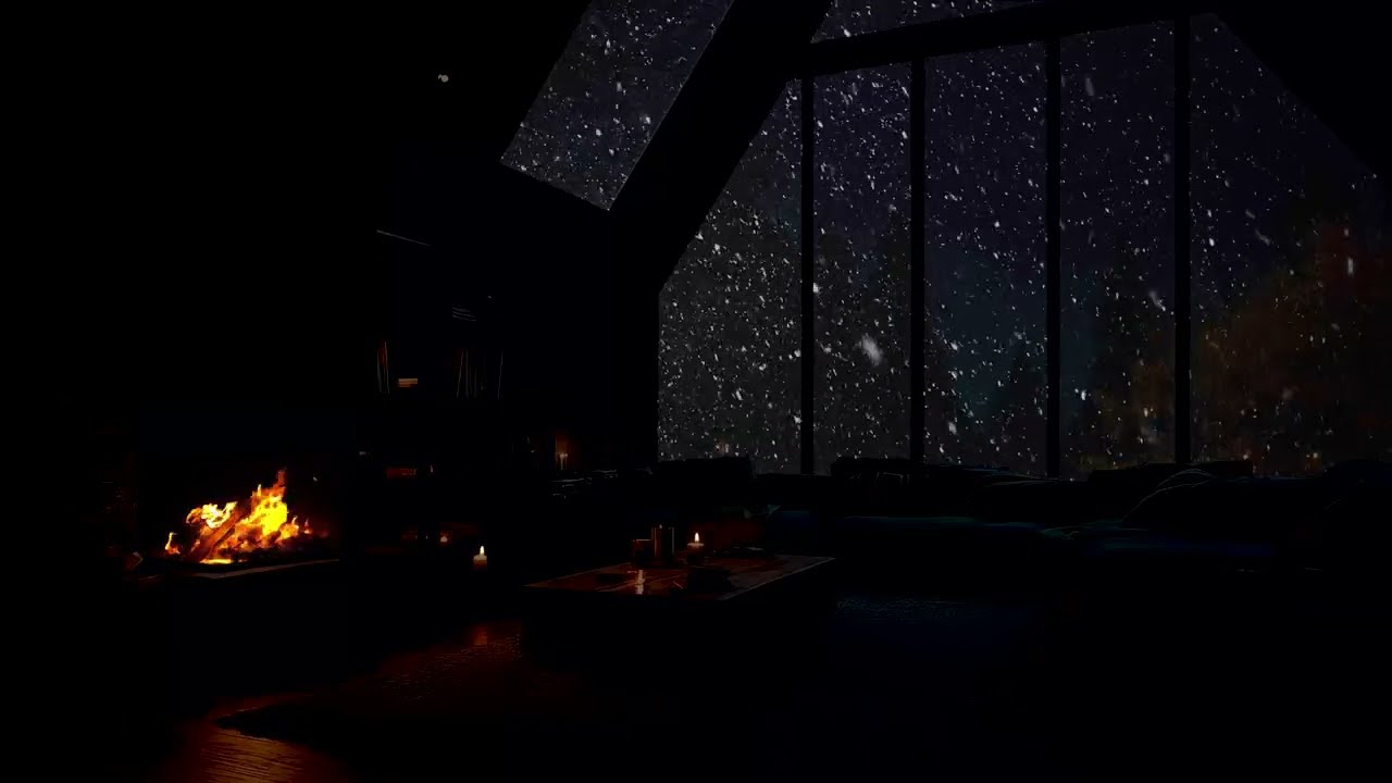 Cozy Winter Living Room ❄️ Warm Fireplace Sounds for INSTANT SLEEP, Deep Rest & Calm Vibes (No Ads)😴