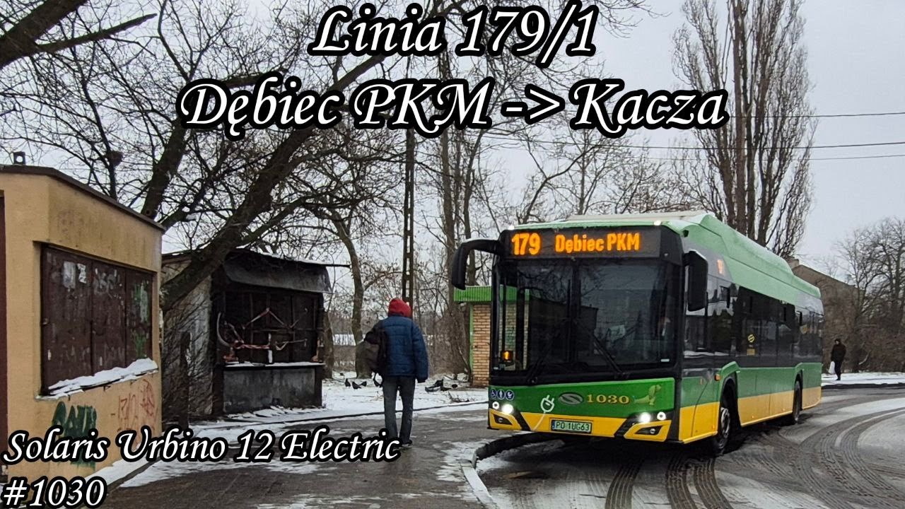 Poznań Linia 179/1 Kierunek Kacza.Solaris Urbino 12 Electric #1030