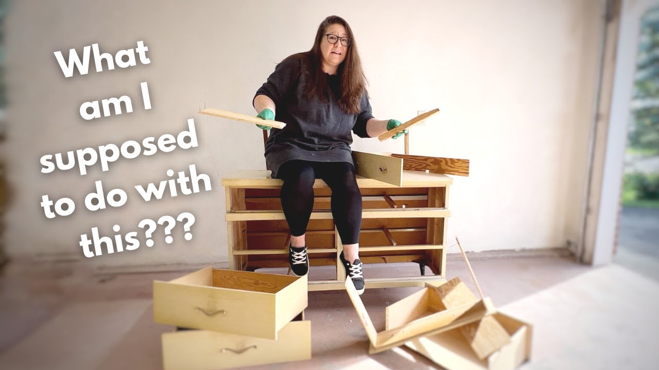 I’m DECONSTRUCTING this TRASHED DRESSER for parts! (and making a whole new piece of furniture)