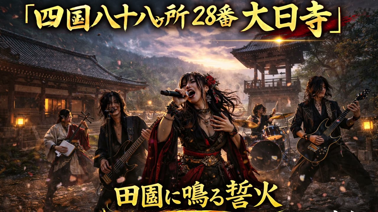 【四国八十八ヶ所巡り和ロック】田園に鳴る誓火（第28番 大日寺）