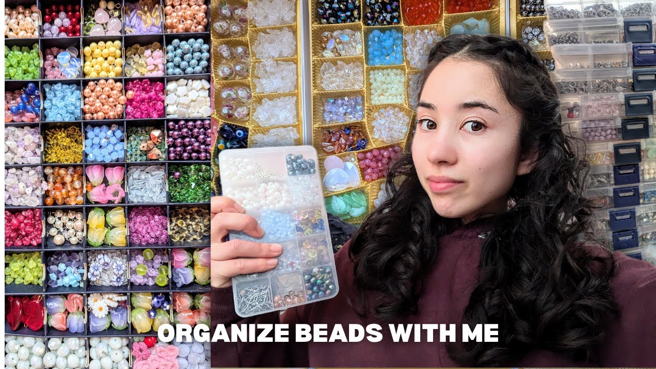 ORGANIZING MY BEAD COLLECTION *super messy to organized*
