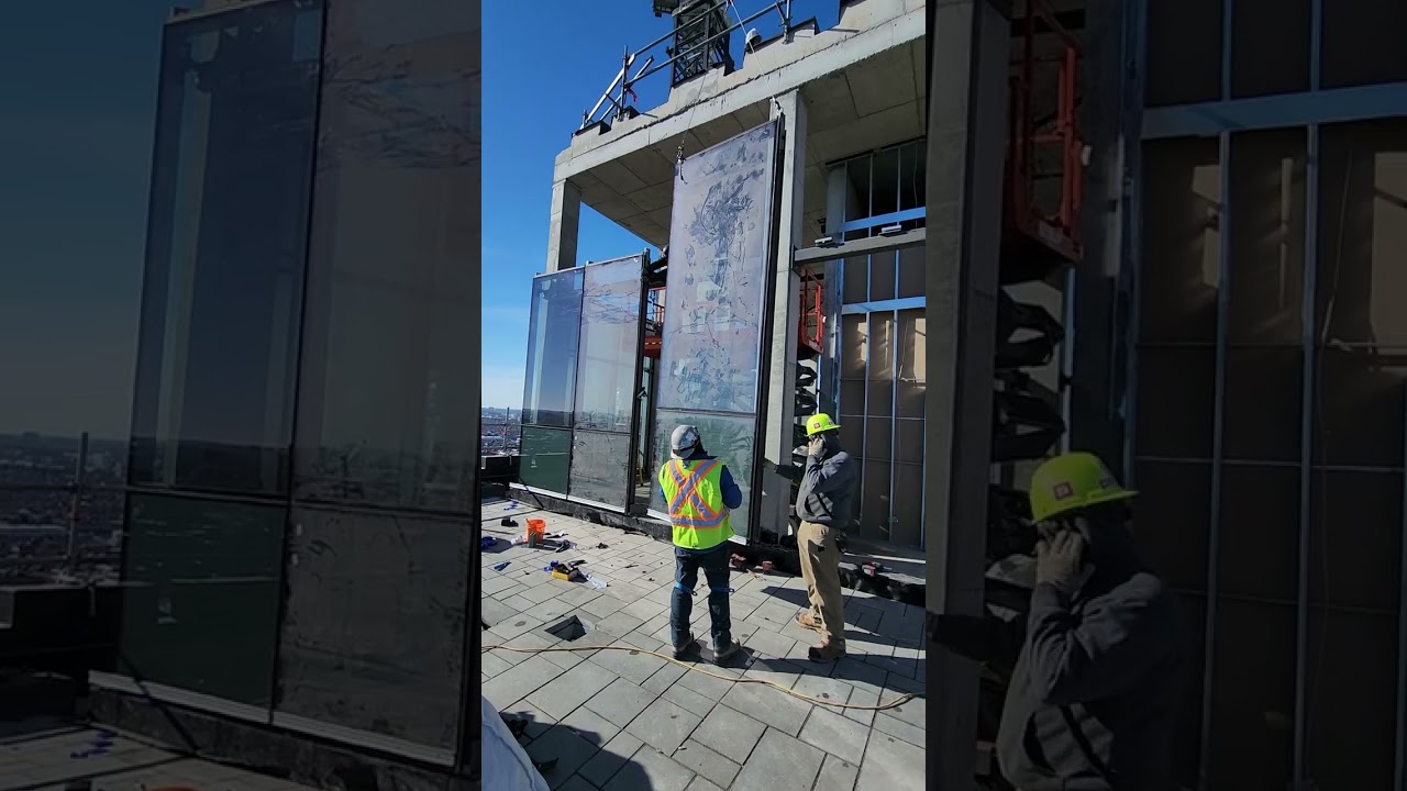 Unitized Curtainwall installation.