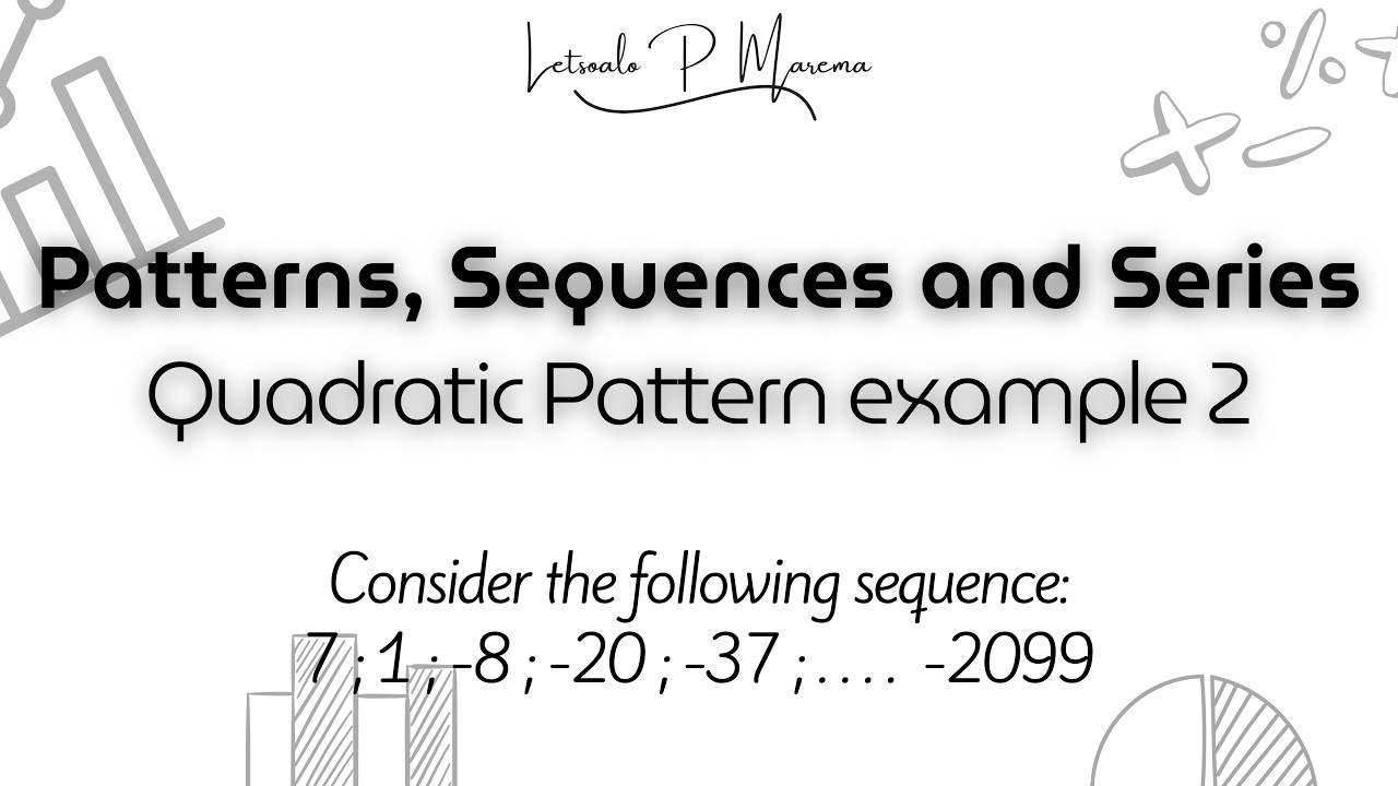 Quadratic patterns example no. 2 | Mathematics
