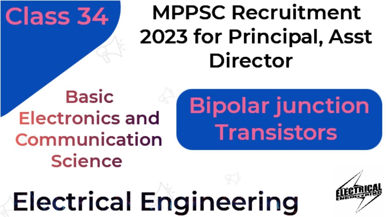 MPPSC Principal Grade I & II Deputy/ Assistant Director Vacancy ELECTRICAL ENGG. CLASS 34  (UNIT-3)