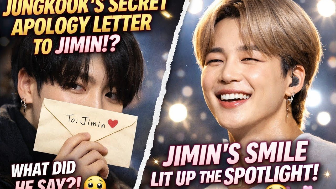 Jungkook secretly sent an apology letter to Jimin? Jimin's Smile Lit Up The Spotlight! 🥺💕