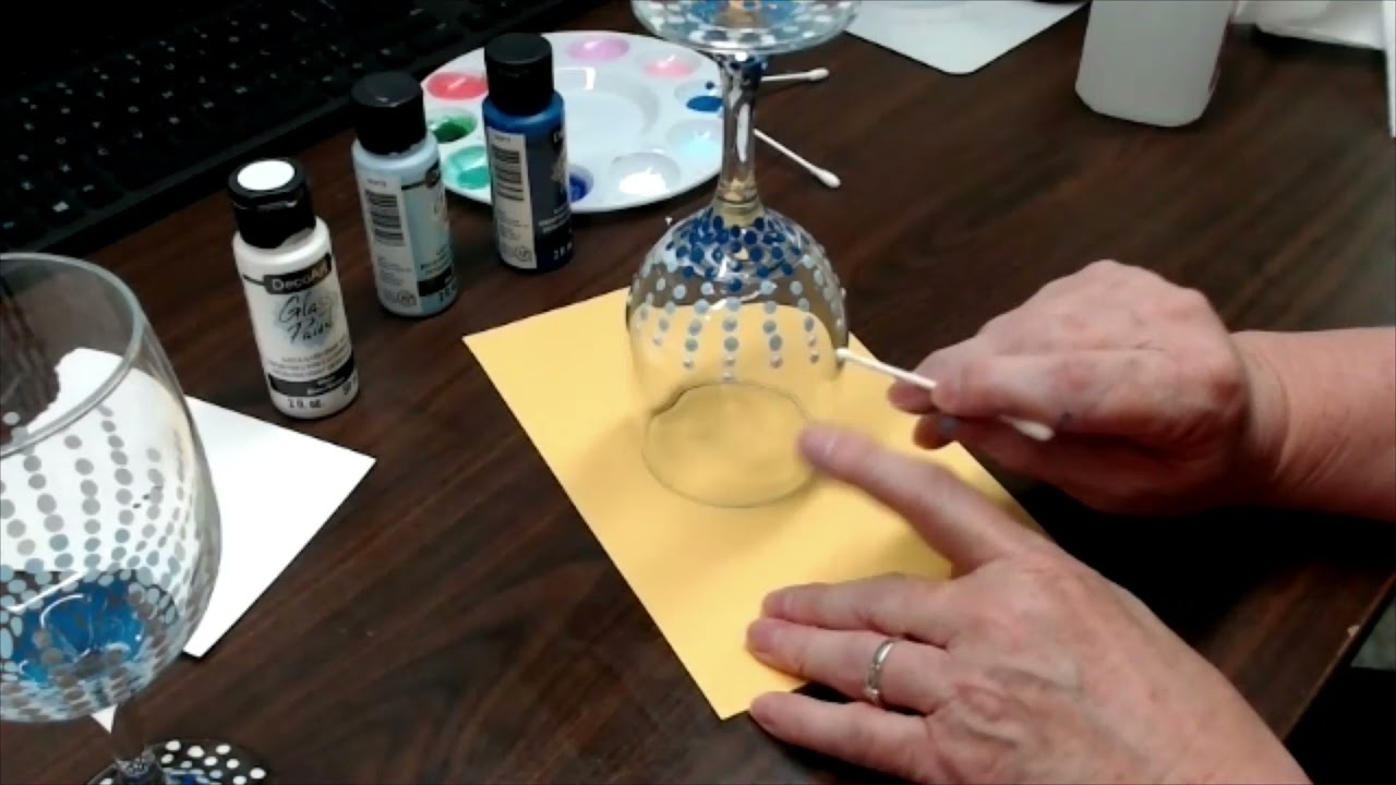 Wine Glass Dot Painting