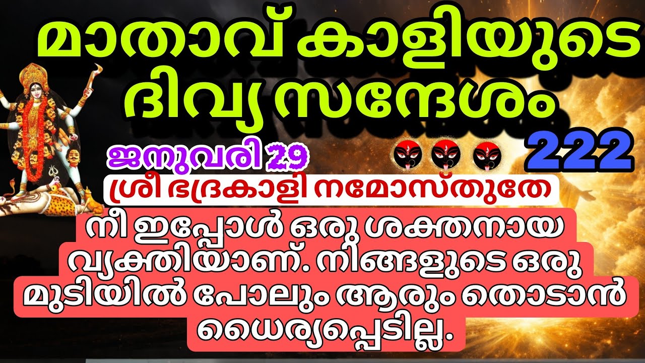 നിങ്ങളെ വേദനിപ്പിച്ചവർക്കു കർമ്മഫലം തുടങ്ങി ദൈവിക സംരക്ഷണത്തിലേക്കുള്ള നിങ്ങളുടെ ഉയർച്ച Kali message