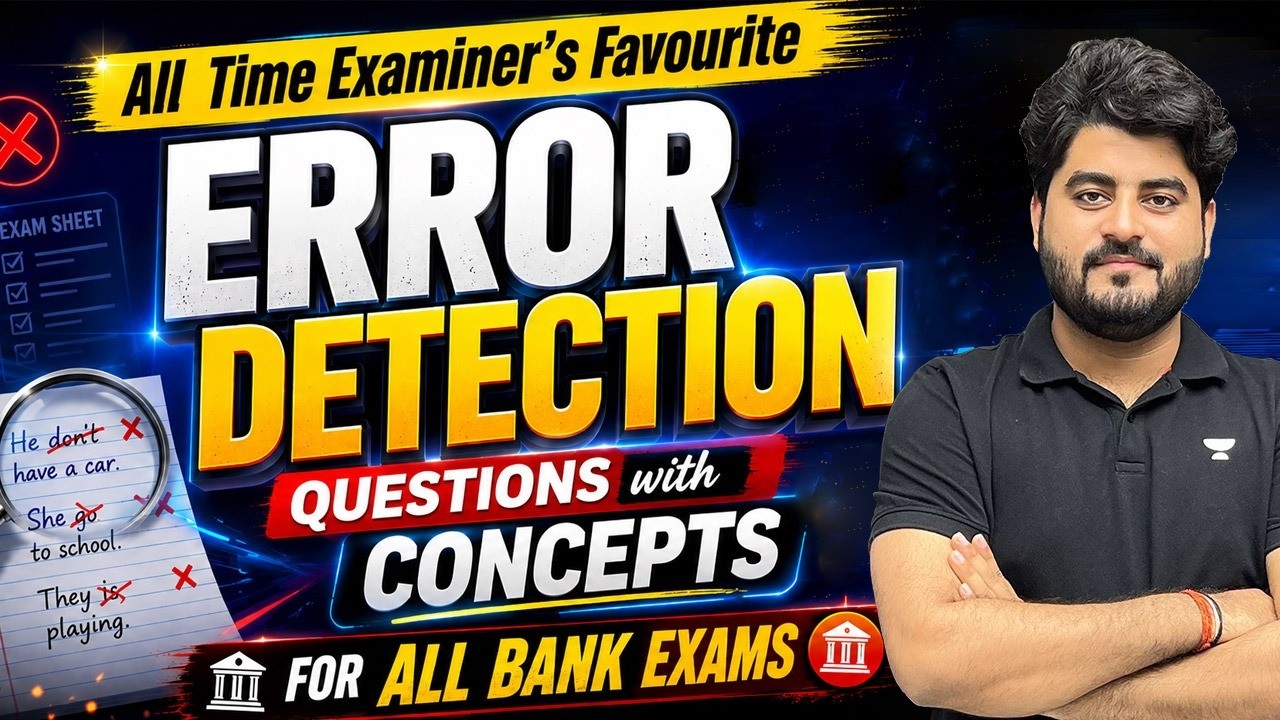 Error Detection One Shot 2026 Examiner&rsquo;s Favourite| SBI PO Clerk IBPS PO Clerk English by Vishal Sir