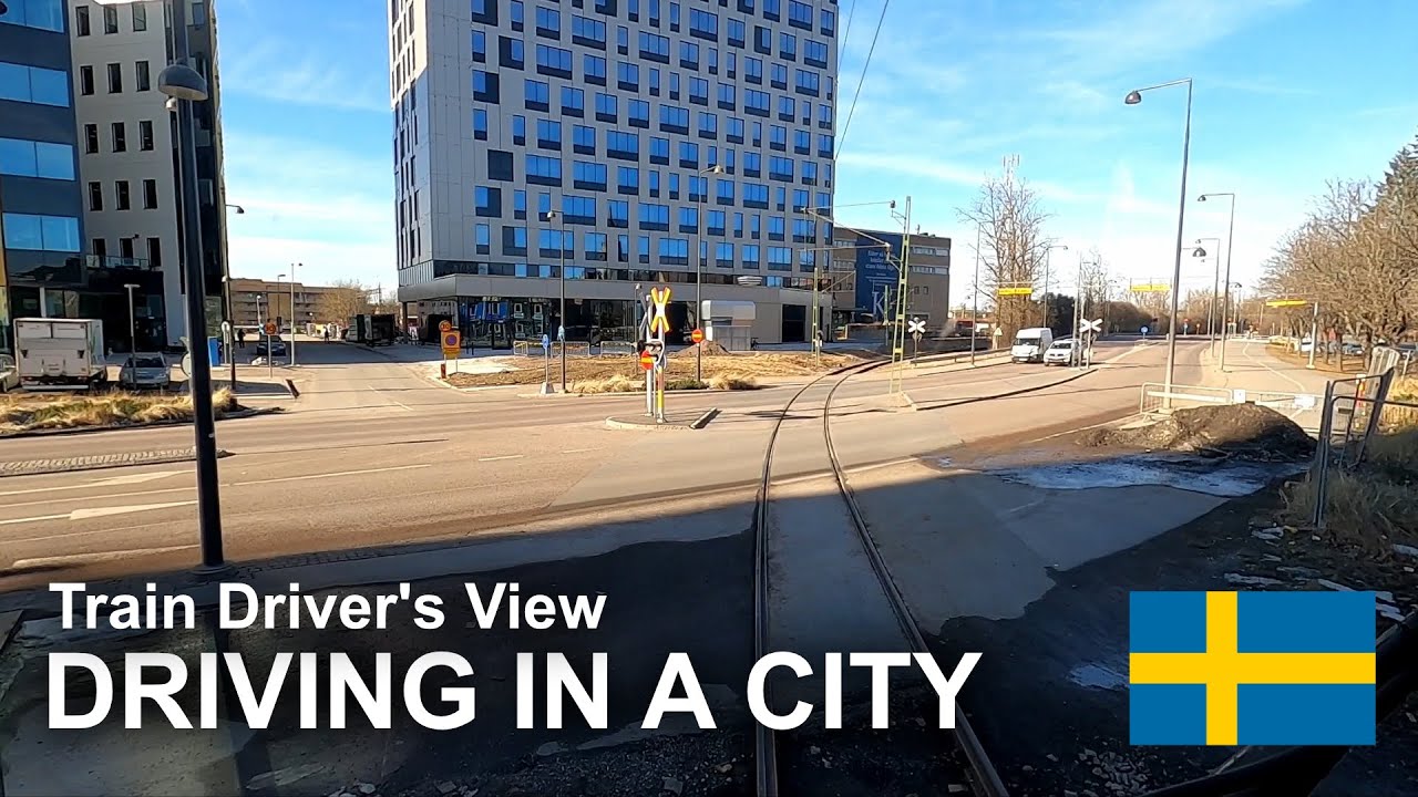 TRAIN DRIVER'S VIEW: Driving through the city centre (Örebro Locomotive Works to Hagalund Depot)