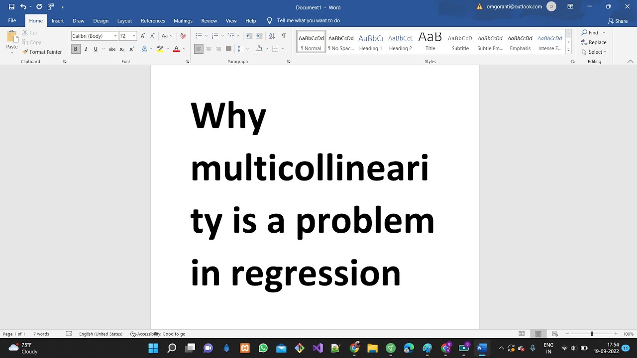 why Multicollinearity is a problem in regression model