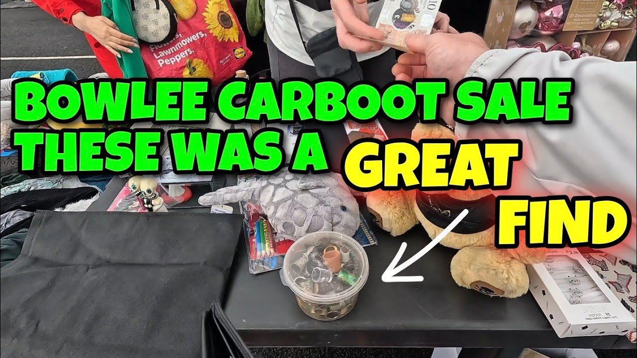 Bowlee Car Boot Sale UK BOLO tub of thimbles found what a BARGAIN HUNT #carbootsale 
