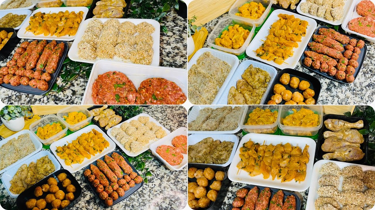 تمارة نهار وارتاحي بقية الشهر 🙈اقتراحات و تتبيلات متنوعة للدجاج و الكفتة فحال المحلات | Meal prep🍱