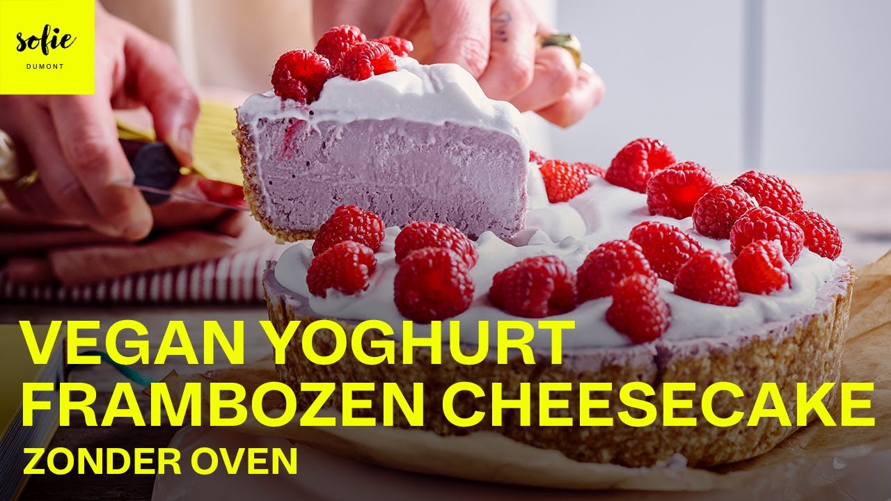 Makkelijke Vegan Yoghurt Frambozen Cheesecake Zonder Oven | Bake To Nature | Sofie Dumont