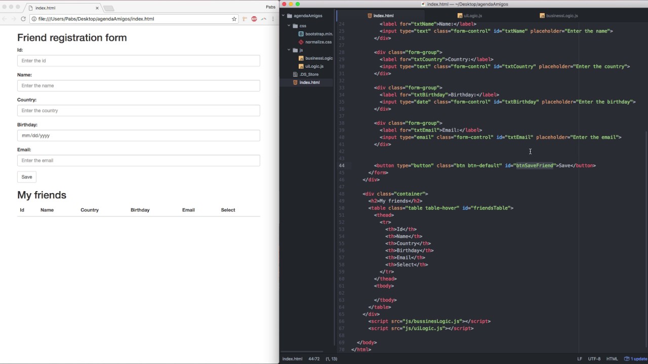 1. Creación de objeto desde formulario json