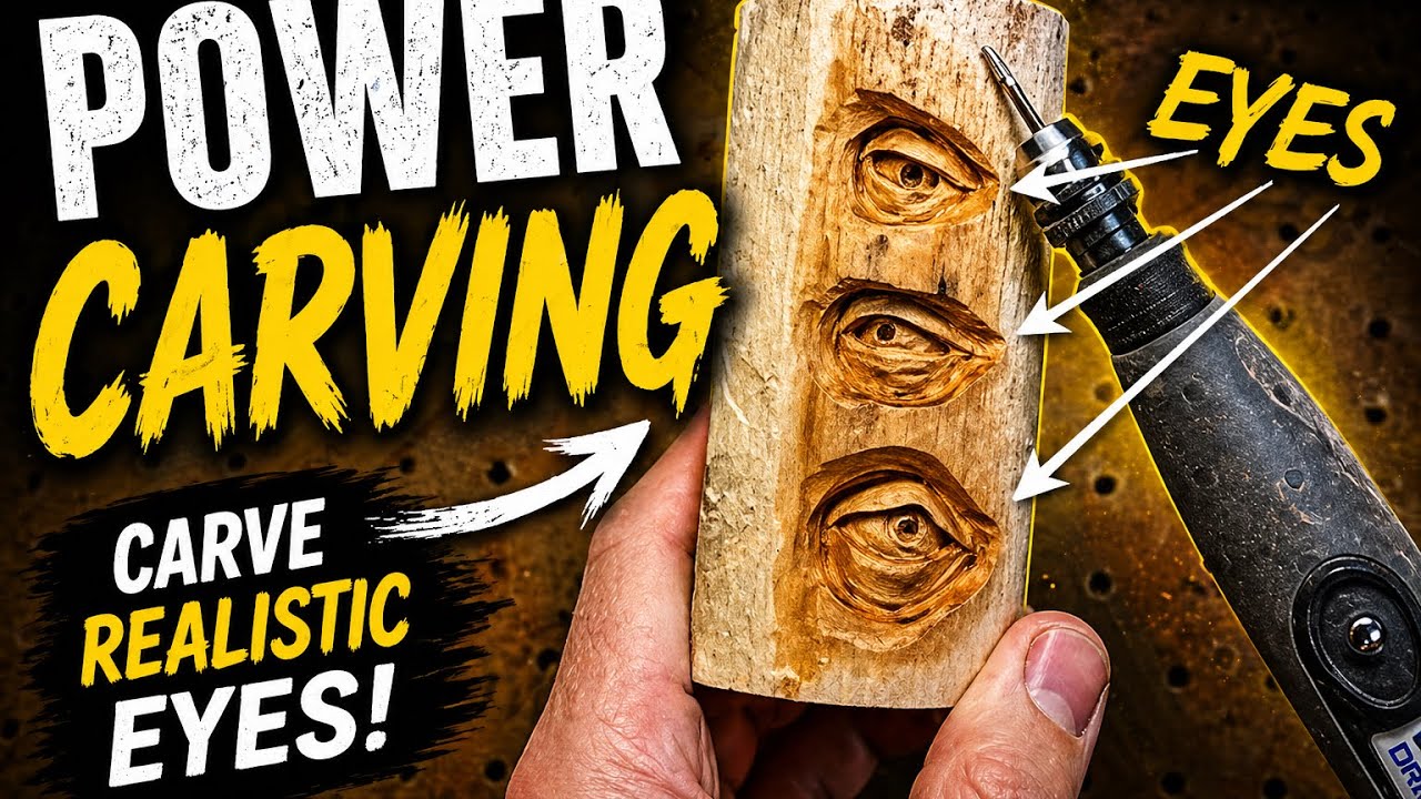 How to Carve Eyes-Power Carving with Dremel-Foredom