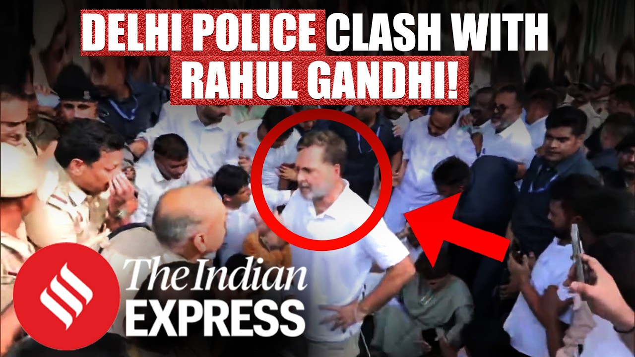 Delhi Police Clash With Rahul Gandhi During Congress Protest | Rahul Gandhi Detained