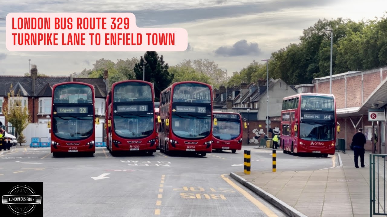 🚌 London Bus Route 329: Journey from Turnpike Lane to Enfield Town! 🌳