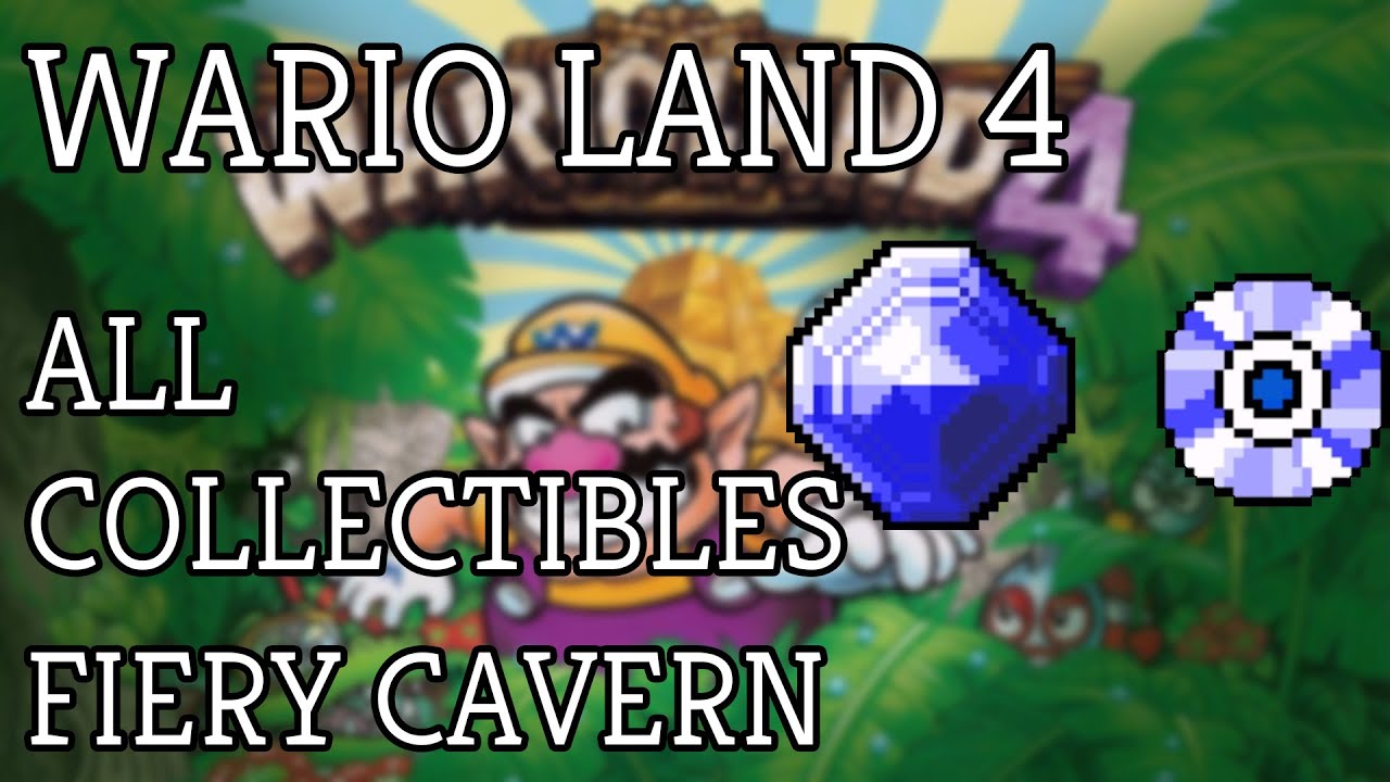 Wario Land 4 Hard All Collectibles - Fiery Cavern - Sapphire Passage