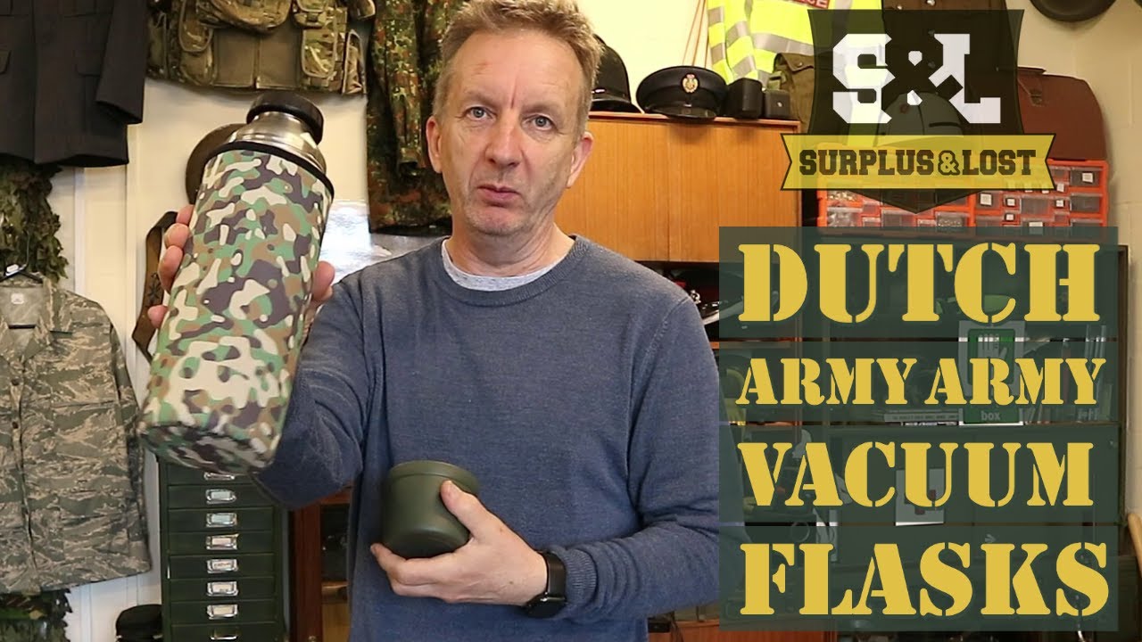 Dutch Army Surplus Camouflage Vacuum Flasks