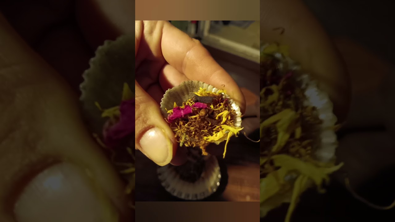 Smoking Calendula, Rose Petals, Cannabis Tobacco and Clove