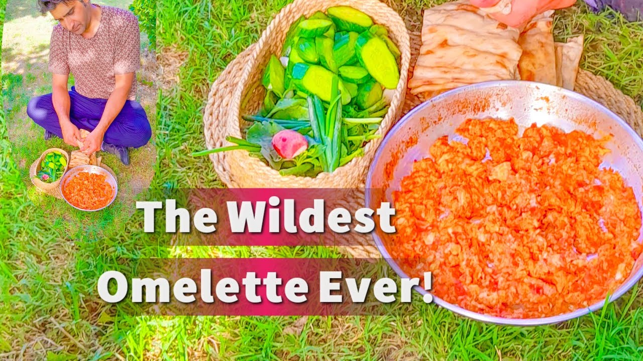 World’s Best Omelet on a Campfire 🍳 | Cooking in Nature with Folk Songs