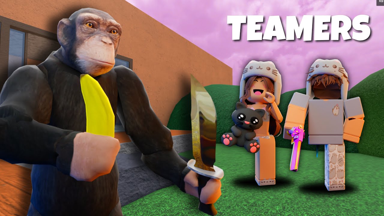 BEATING TEAMERS as a MONKEY in MM2.. ⭐ (Murder Mystery 2) *Funny Moments*
