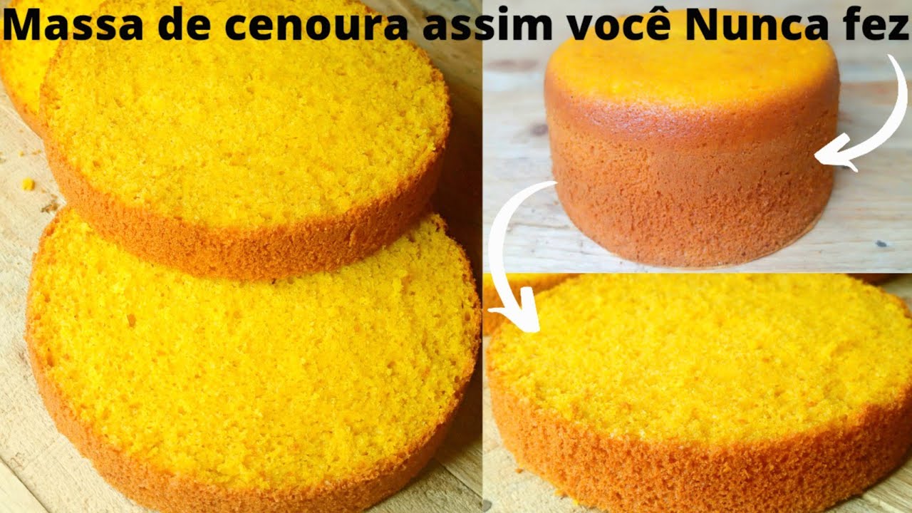 Massa de Cenoura! Revelei o Segredo, Agora Não Tem Erro😱 Económica 3 Ovos. Use Para Bolo de Andar!